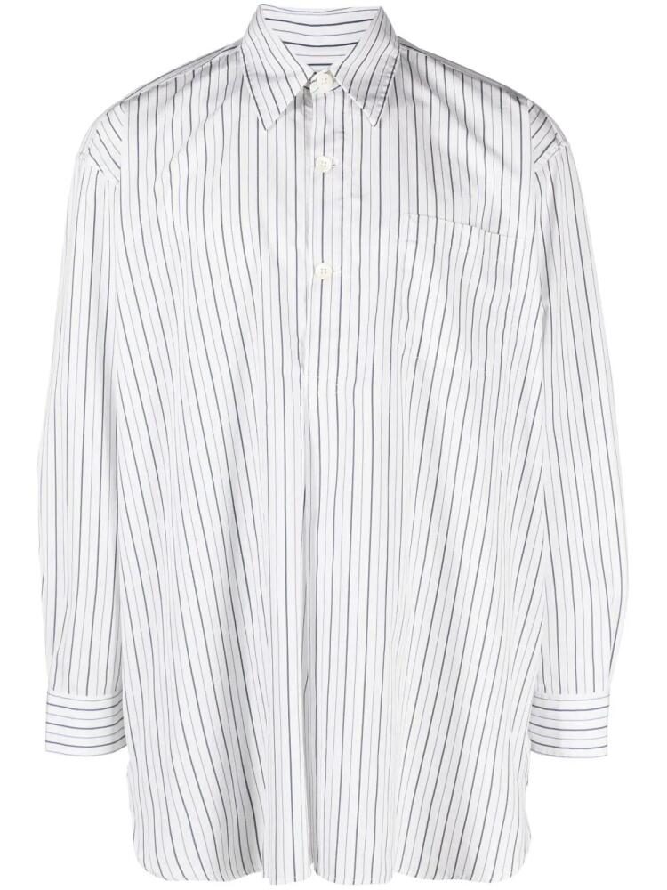 OUR LEGACY striped long-sleeve cotton shirt - White Cover