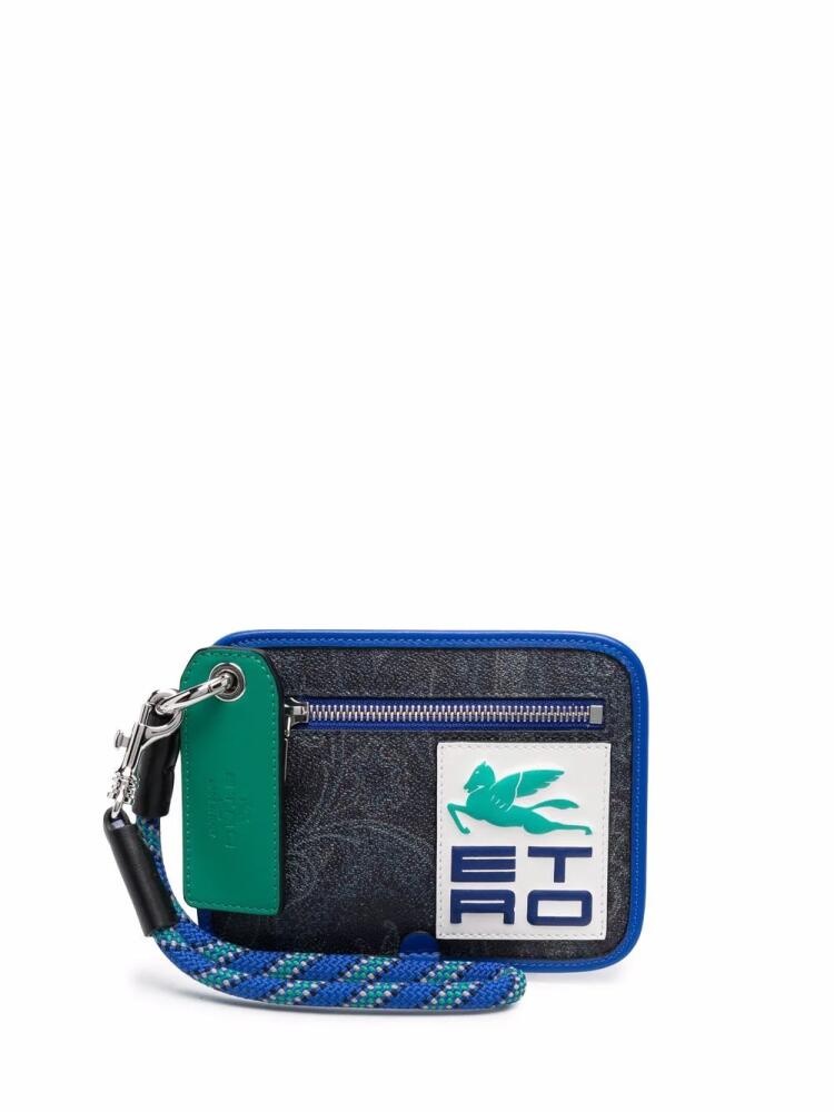 ETRO logo-patch wallet - Blue Cover