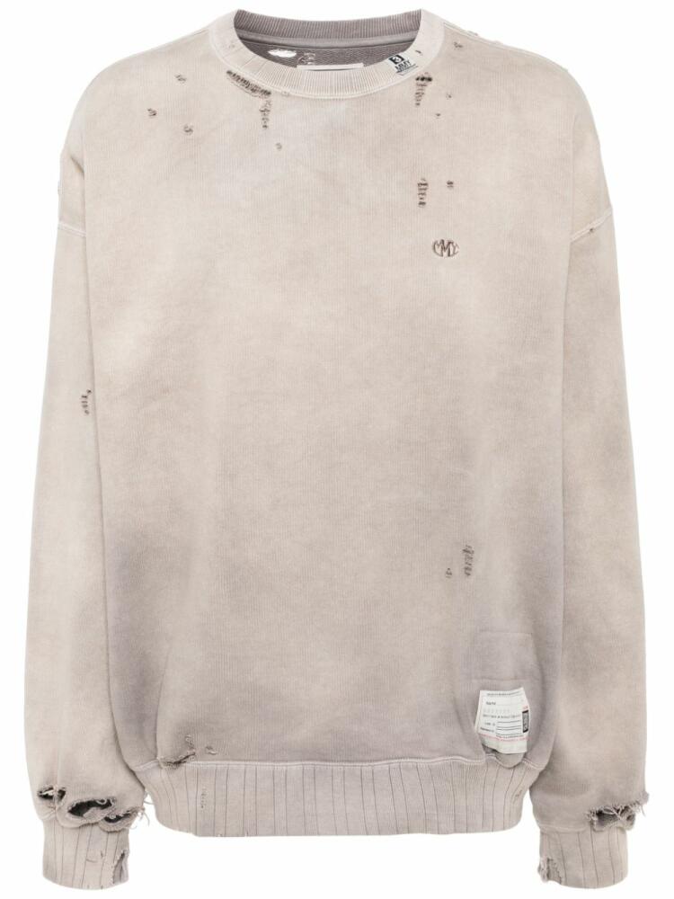 Maison MIHARA YASUHIRO faded-effect cotton sweatshirt - Brown Cover