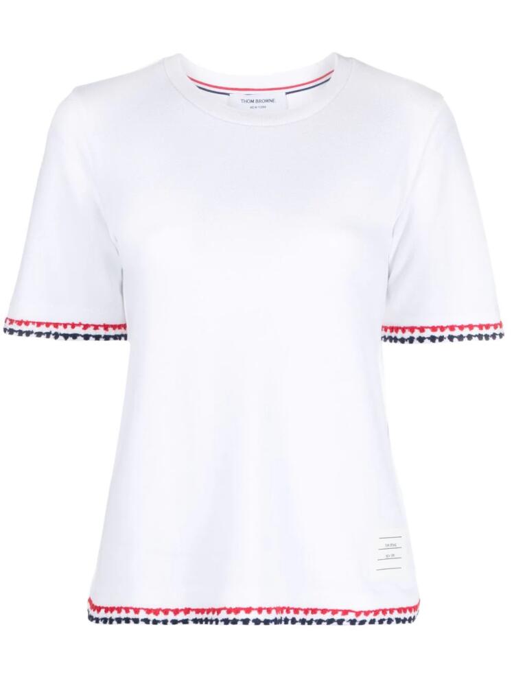 Thom Browne RWB-stripe cotton T-shirt - White Cover