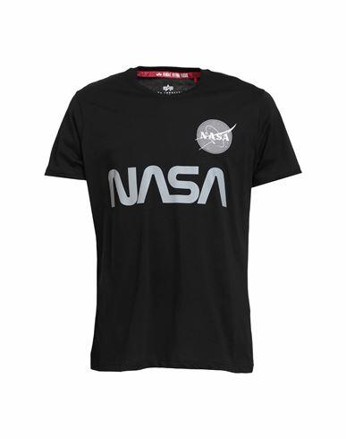 Alpha Industries Man T-shirt Black Cotton Cover