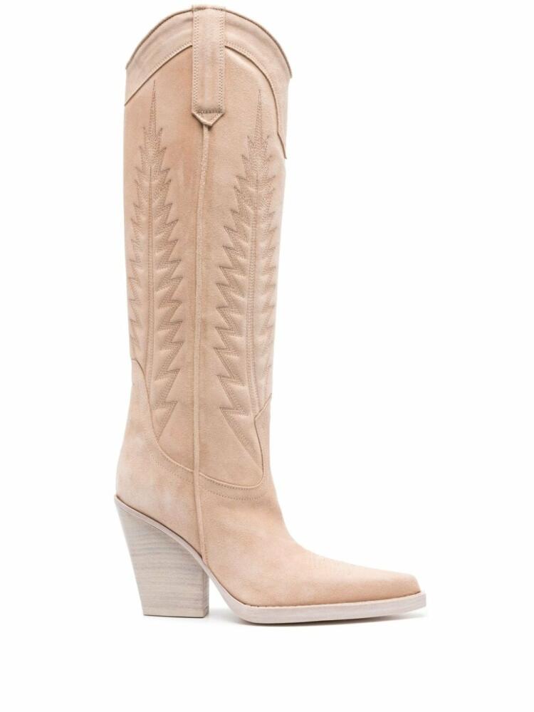 Paris Texas Rosario 100mm suede cowboy boots - Neutrals Cover