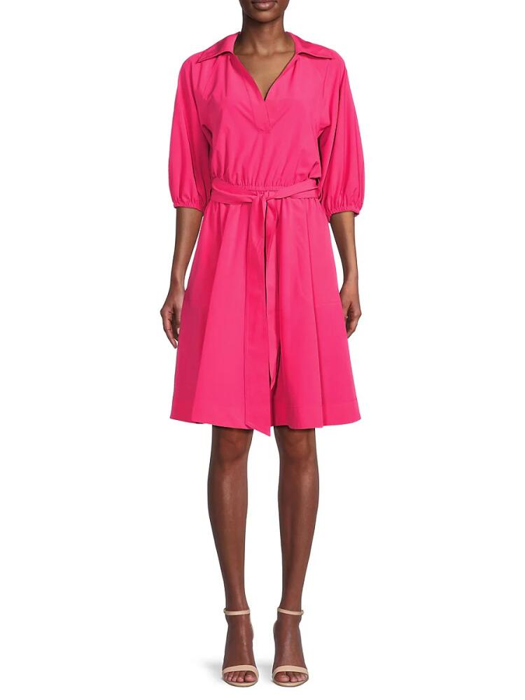 Calvin Klein Women's Belted Mini Dress - Hibiscus Cover