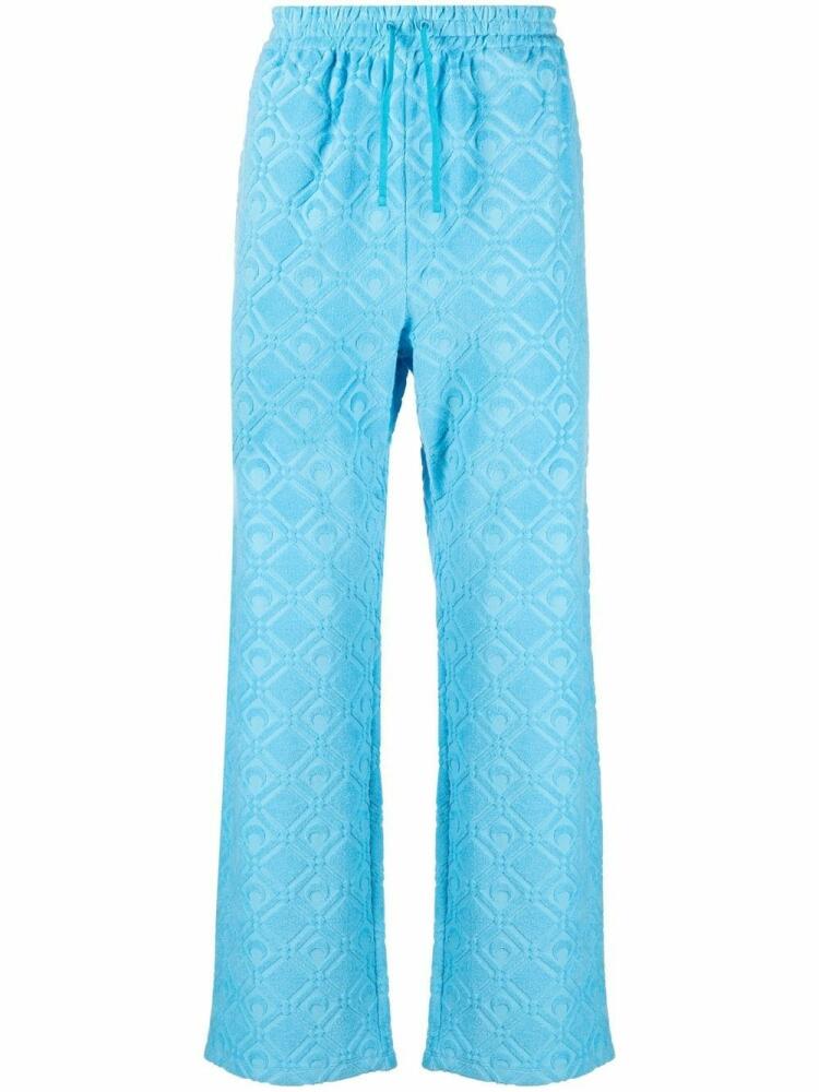 Marine Serre moon sponge jacquard track trousers - Blue Cover