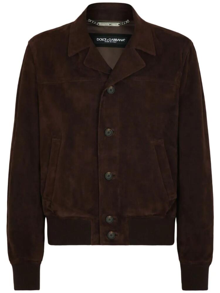 Dolce & Gabbana suede bomber jacket - Brown Cover