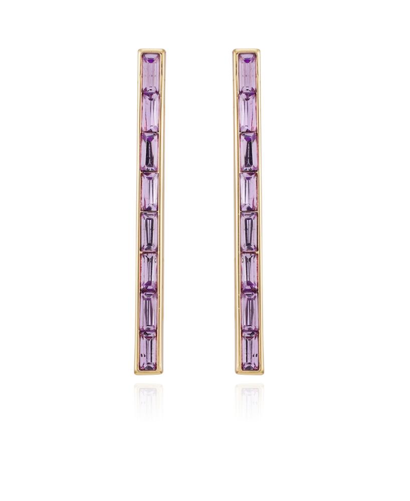 Vince Camuto Gold-Tone Glass Stone Baguette Stick Drop Earrings - Gold Cover