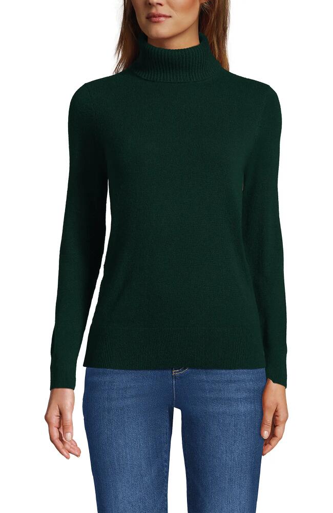 Lands' End Cashmere Turtleneck Sweater in Dark Pine Green Cover