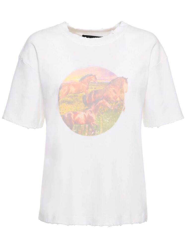 BRANDON MAXWELL The Dorothy Horses Print Jersey T-shirt Cover