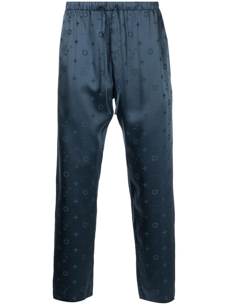 Fleur Du Mal jacquard silk pyjama bottoms - Blue Cover