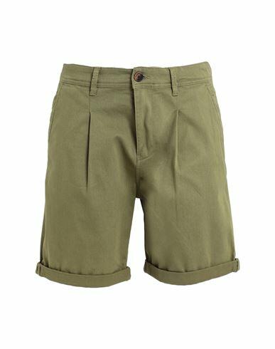 Selected Homme Man Shorts & Bermuda Shorts Military green Cotton, Organic cotton, Recycled cotton, Elastane Cover