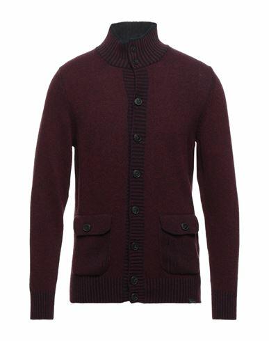 Brooksfield Man Cardigan Brick red Wool Cover