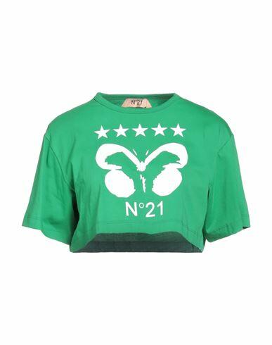 N°21 Woman T-shirt Green Cotton Cover