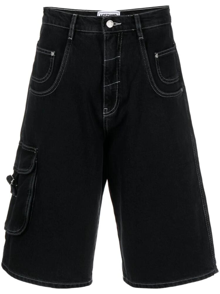 MOSCHINO JEANS contrast-stitching knee-length shorts - Black Cover