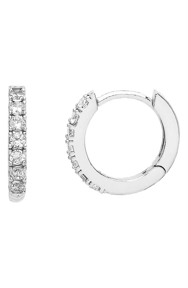 Estella Bartlett Crystal Pavé Huggie Hoop Earrings in Silver Cover