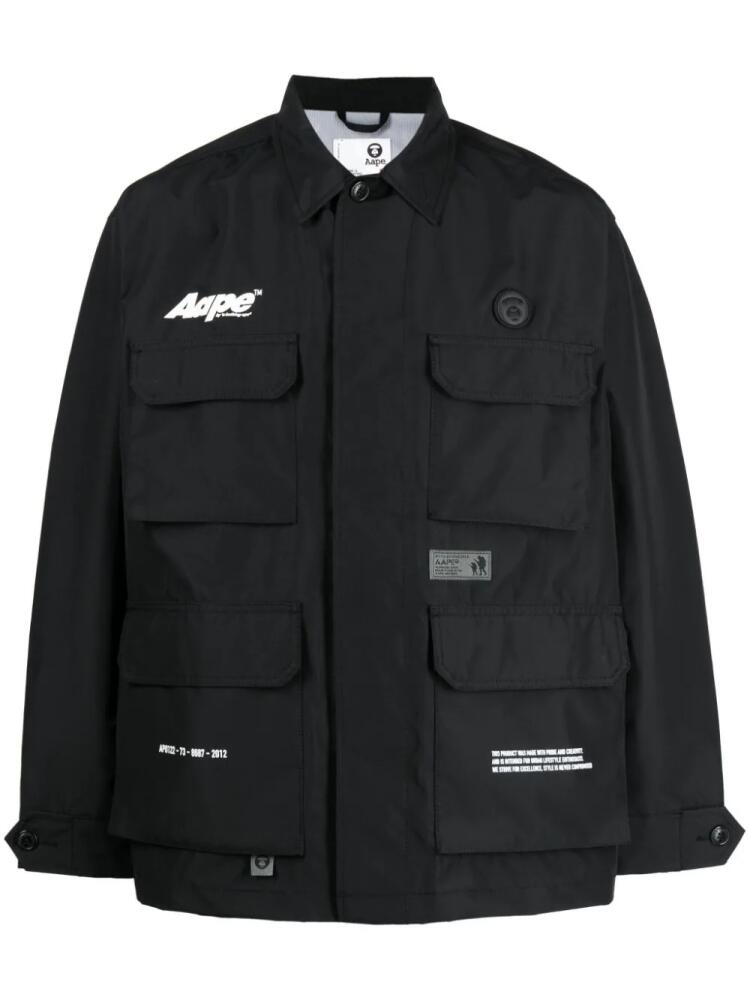 AAPE BY *A BATHING APE® logo-print multiple-pocket jacket - Black Cover