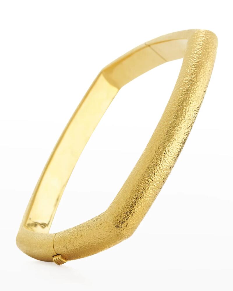 David Webb 18k Rectangle Hammered Bangle Cover