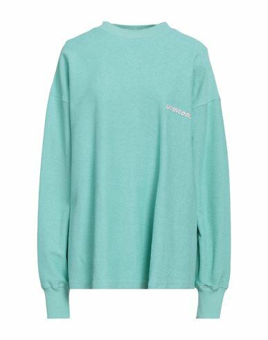 Livincool Woman Sweatshirt Light green Cotton Cover