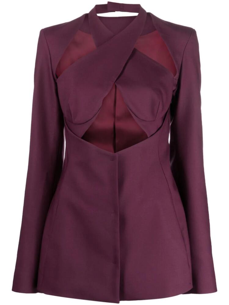 ALESSANDRO VIGILANTE cut-out virgin-wool blazer - Purple Cover