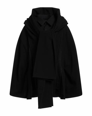 Yohji Yamamoto Woman Coat Black Wool, Nylon, Cupro Cover