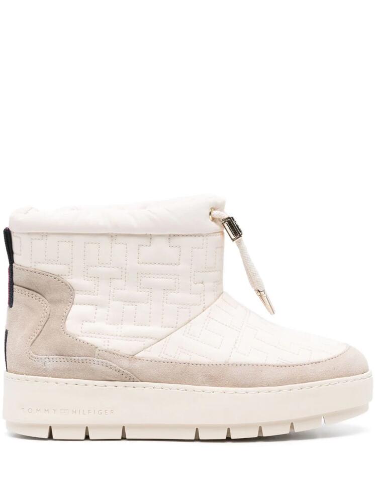 Tommy Hilfiger monogram-jacquard platform snow boots - Neutrals Cover