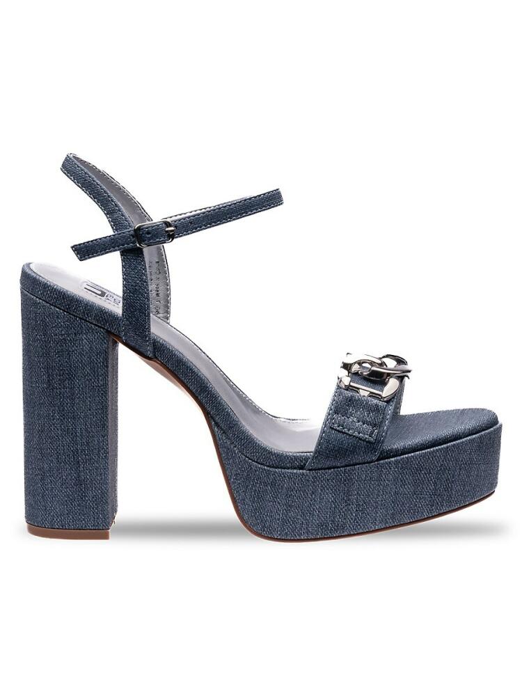 Ninety Union Women's Darling Block Heel Platform Sandals - Blue Cover