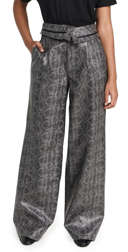 AFRM The Tyler Fold Over Trouser Dark Gray Snake Cover