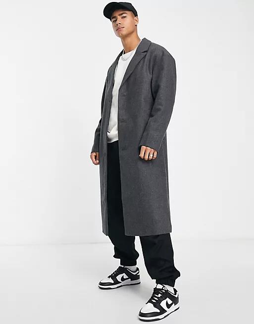 New Look overcoat with wool in dark gray Cover