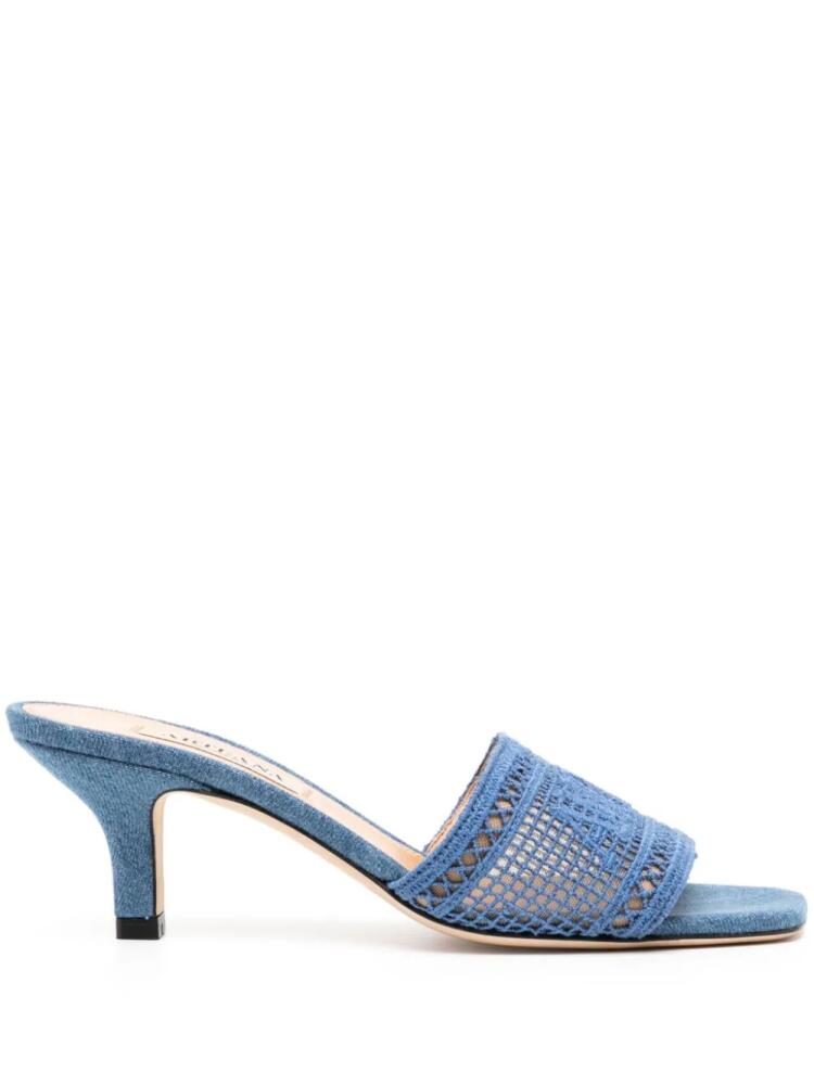 Arteana 50mm Roma logo-embroidered denim mules - Blue Cover