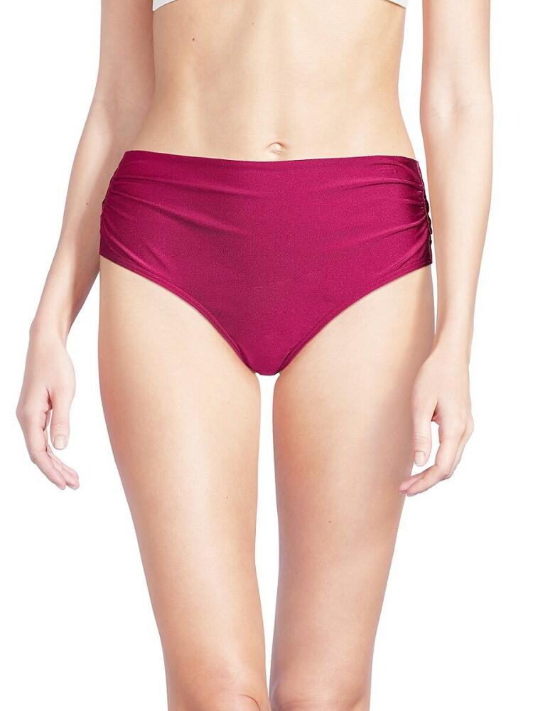 Calvin Klein Swim Women's Stain Ruched Brief - Pink Cover