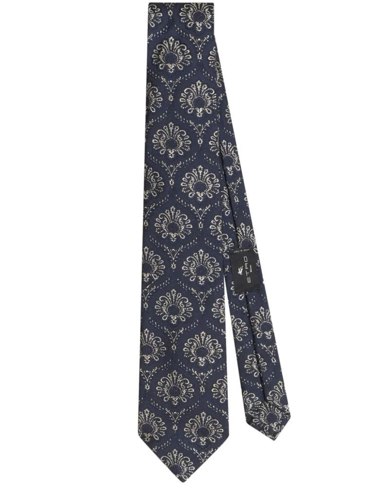 ETRO jacquard silk-blend tie - Blue Cover