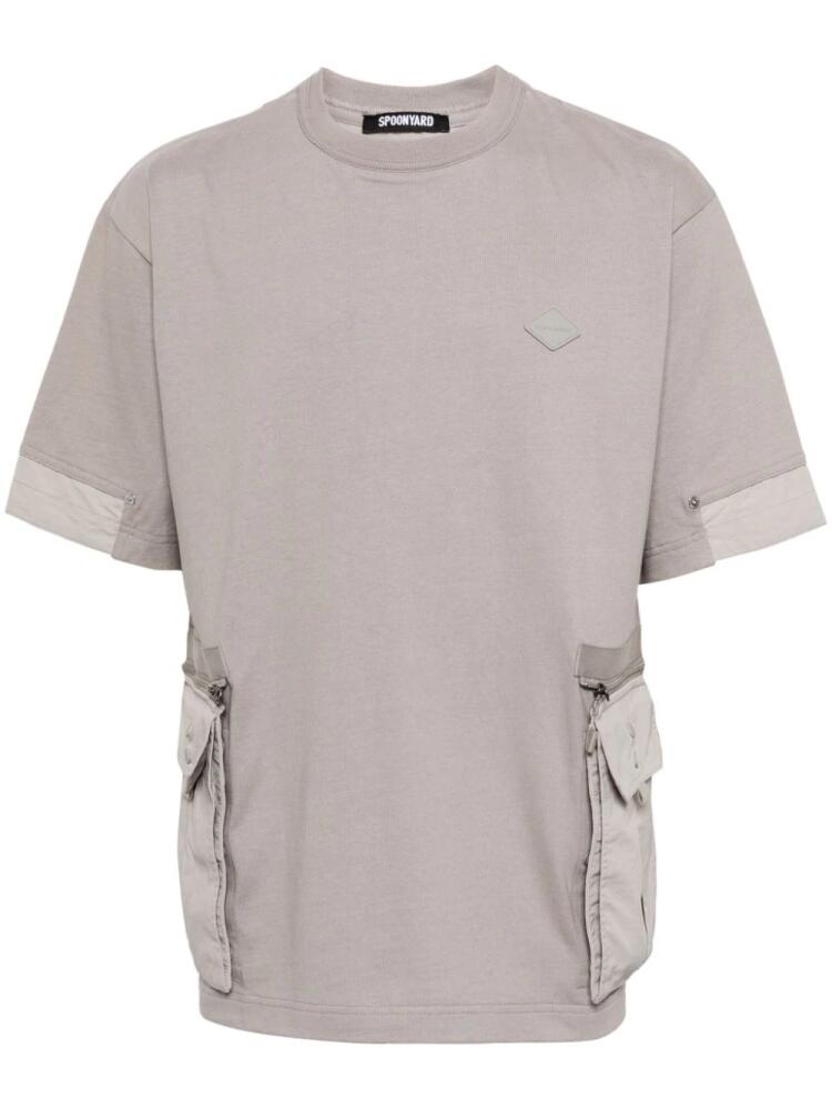 Spoonyard detachable-pocket cotton T-shirt - Grey Cover