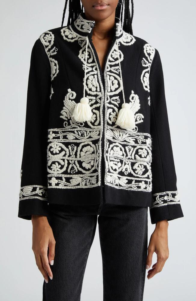 Bode Estate Embroidered Wool Jacket in Ecru Cover