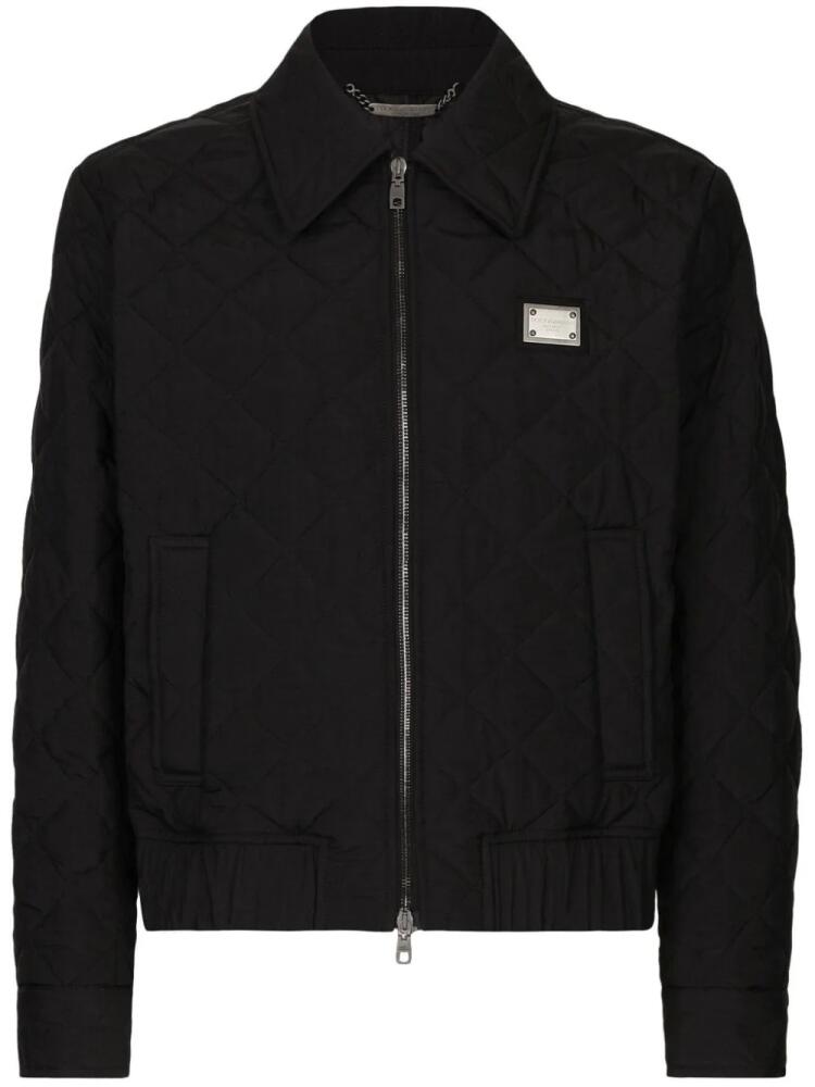 Dolce & Gabbana diamond-quilted bomber jacket - Black Cover