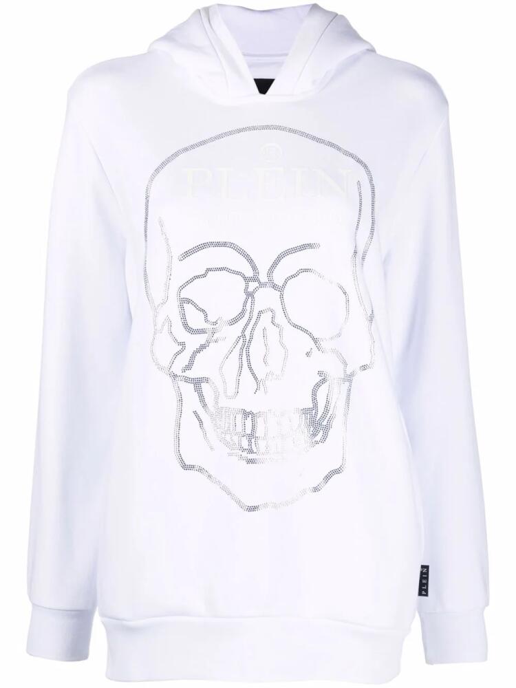 Philipp Plein Crystal Skull long-sleeve hoodie - White Cover