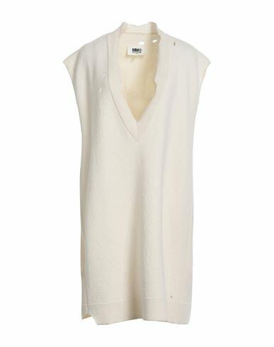 Mm6 Maison Margiela Woman Mini dress Ivory Virgin Wool Cover