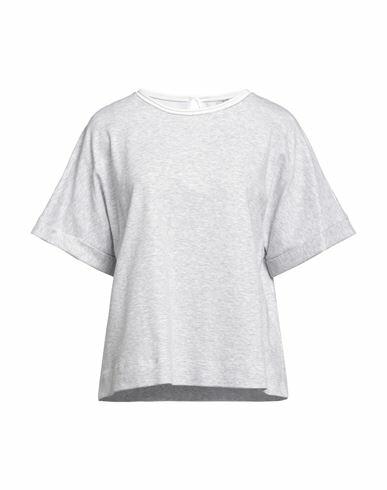 Peserico Woman T-shirt Light grey Cotton, Polyamide Cover