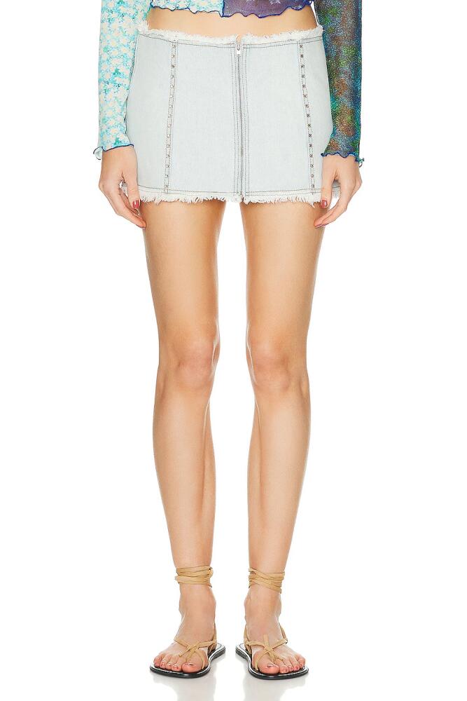 SIEDRES Loran Crystal Embellished Denim Mini Skirt in Blue Cover