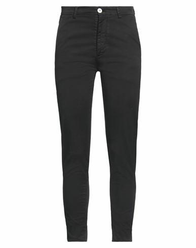 (+) People Woman Pants Black Cotton, Elastane Cover