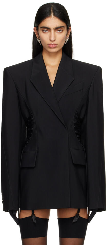 Mugler Black Drawstring Blazer Cover