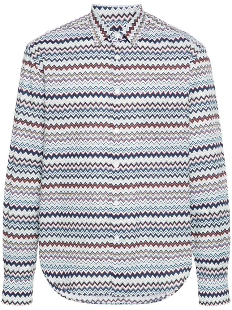 Missoni zigzag-print cotton shirt - Blue Cover