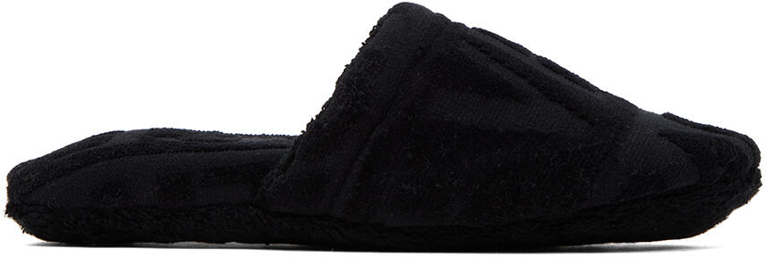 Versace Underwear Black Allover Towel Slippers Cover