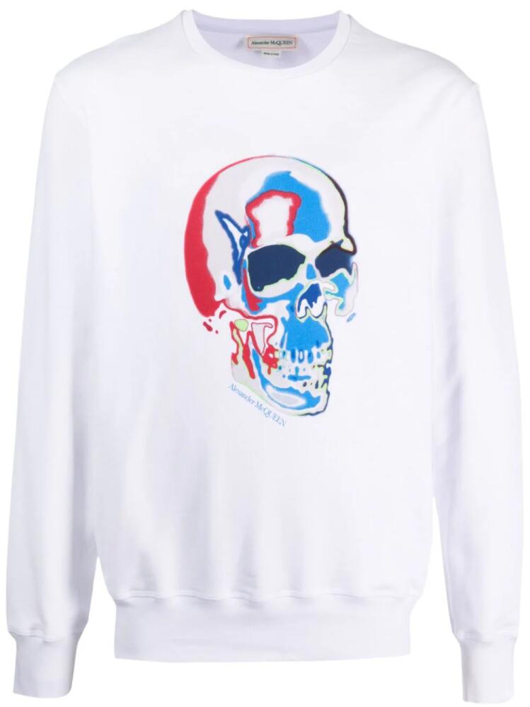 Alexander McQueen skull-print cotton sweatshirt - White Cover