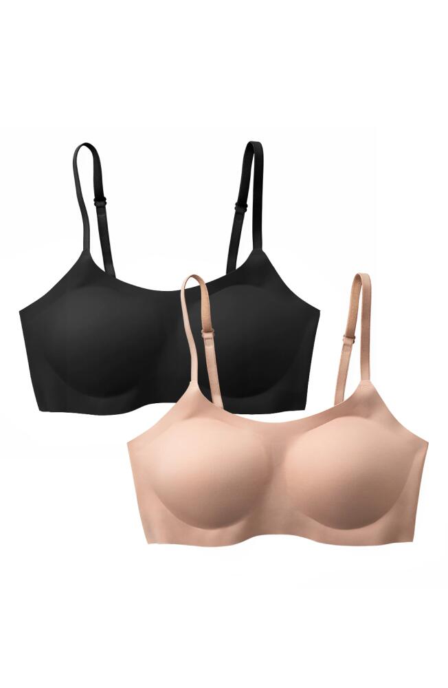 EBY 2-Pack Adjustable Support Bralettes in Black/Nude Cover