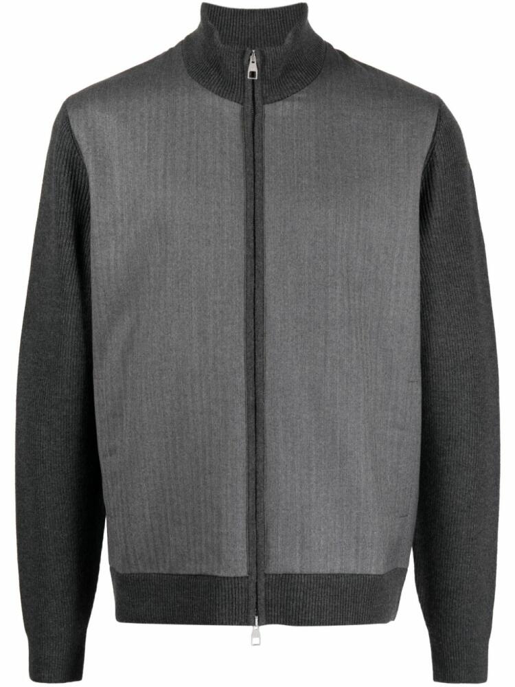 Dunhill panelled zip-up cardigan - Grey Cover