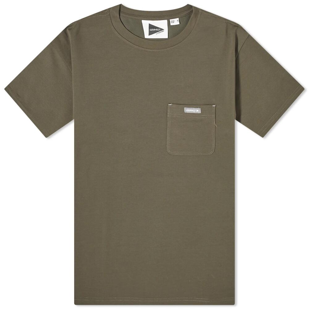 Gramicci Men's x And Wander Backprint T-Shirt in Green Cover