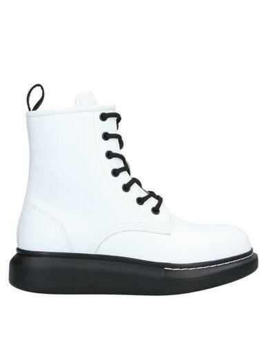 Alexander Mcqueen Woman Ankle boots White Soft Leather Cover