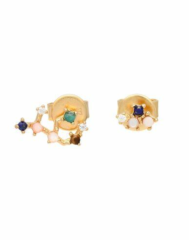 P D Paola Virgo Woman Earrings Gold Silver, 18kt Gold-plated Cover