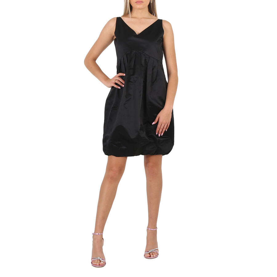 Burberry Black Satin Duchess Bubble Hem Leonor Dress Cover