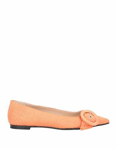 Giulia Neri Woman Ballet flats Orange Textile fibers Cover