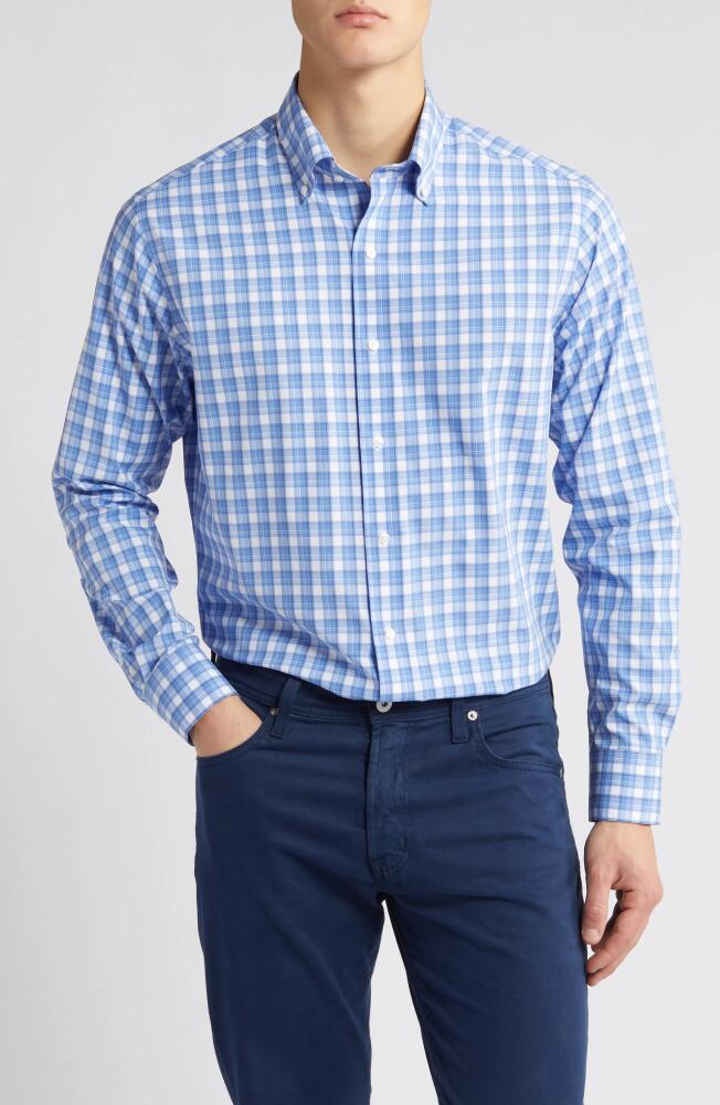 Peter Millar Crown Crafted Joplin Plaid Performance Button-Down Shirt in Regatta Blue Cover